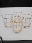 4 Mcm Georges Briard Windowpane/ Plaid 22kt Double Old Fashioned 12 oz