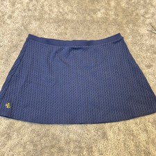 Lauren Ralph Lauren Navy Blue Cable Knit Tennis Skirt Womens Large Made in USA