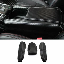 Carbon Fiber PU Leather Central Console Armrest Box Cover For Honda Civic 16-21