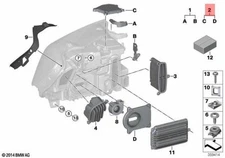Genuine BMW F25 F26 Headlight LED Fan Cover Left Repair Kit OEM 63117401165