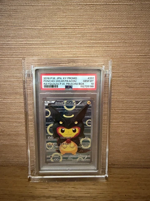 Poncho Wearing Pikachu 231/XY-P Rayquaza Shiny Black Pokemon PSA 10 Cert#693
