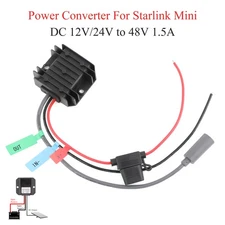 For Starlink Mini DC Step Up Converter 12V Adapter 12V/24V to 48V 1.5A with Fuse