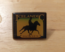 Vinage ICELANDIC Pin Badge  HORSES