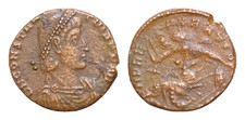 Constantius II 337-361 Follis  AE16mm 2,6g Soldier Falen Horseman Antioch