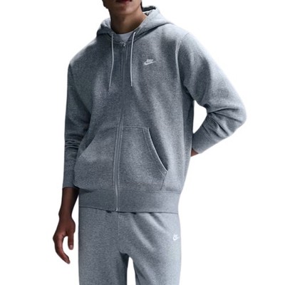 Nike Herren Hoodie mit Reißverschluss Club Fleece Grau Größe M Cod FN3861...