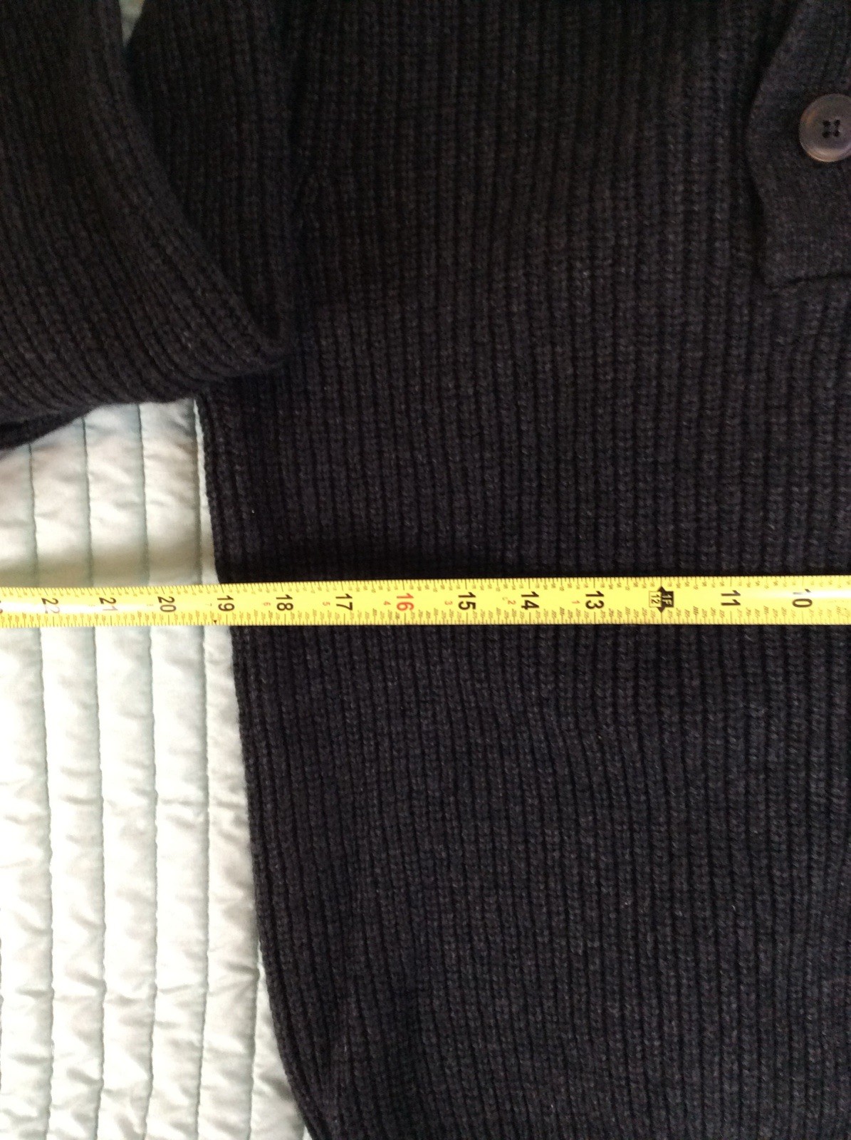 Schott Bros Gray Sweater Mens Medium 100% Cotton Elbow Patch