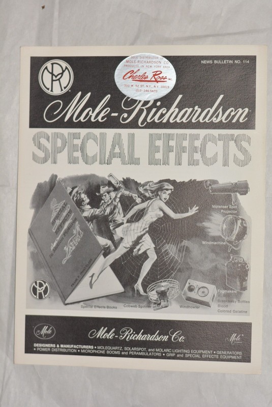 Mole-Richardson Co. Special Effects Product Brochure Bulletin 114 & Price List
