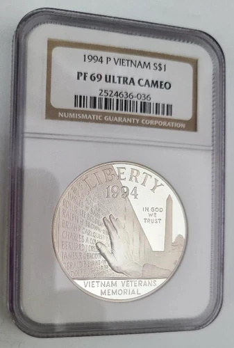 1994-P Vietnam Veterans Memorial Silver Commemorative $1 PF 69 Ultra Cameo NGC