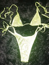 Women's Two-Piece Bikini Florescent Green Women's Fashion Swimwear Set Size: S