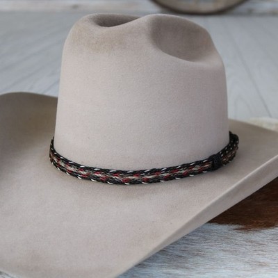 Genuine Horsehair 5 Strand Braided Hat Band - Roulette