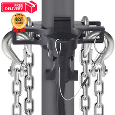 Aluminum Trailer Chain Holder,Travel Accessories with 7 Pin Black 