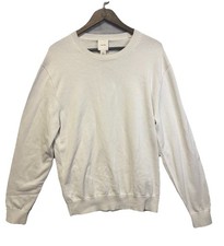 Calvin Klein Mens L Chalk Supima Cotton Crewneck Pullover Sweater NWT Large