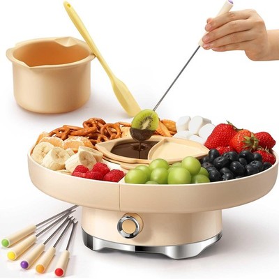LUSHYUM Chocolate Fondue Pot Set Electric Melting Machine, 4-Cup Capacity 4 T...