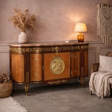 Credenza Antica Francese Stile Luigi XVI Mogano Bronzo Dorato Francia XX Secolo