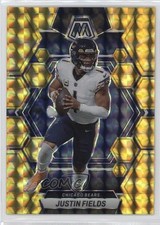 2023 Panini Mosaic Reactive Yellow Mosaic Prizm Justin Fields #33 10y3