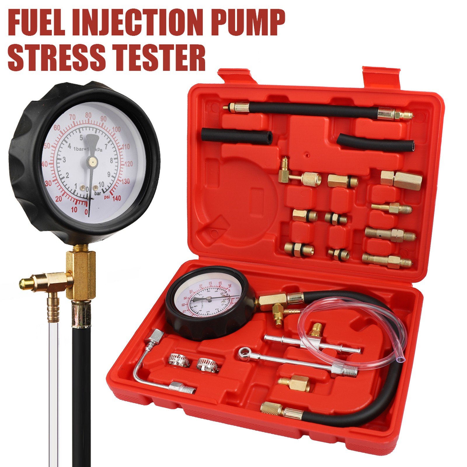 0-140 PSI Fuel Injection Pump Pressure Tester Injector Pump Pressure ...