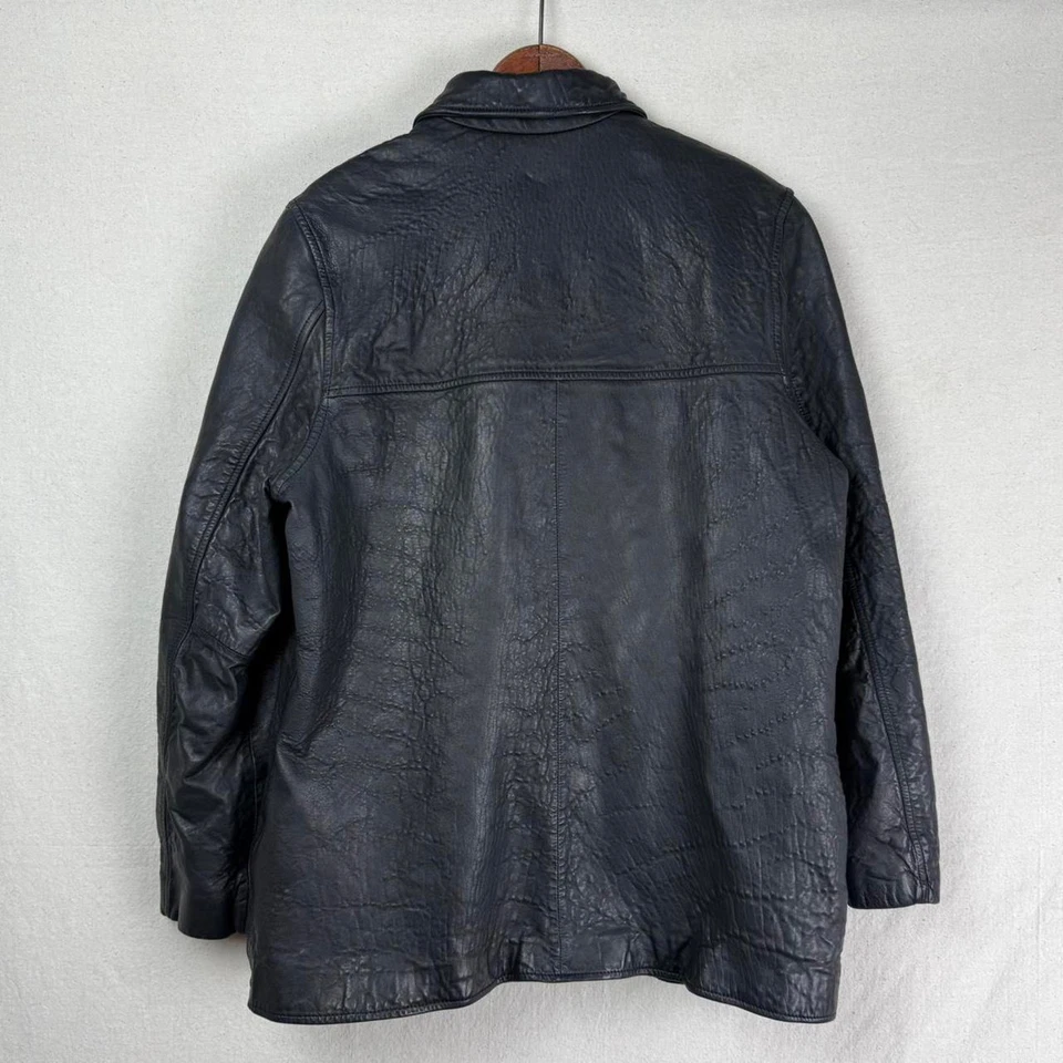 Abrigo L de invierno vintage de piel de oveja de cuero negro Nordstrom para mujer Foto 3 de 4