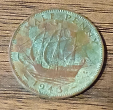1943 George VI Halfpenny Coin George VI Era 1936-1952 BN Uncert Ungraded