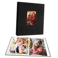 Photo Album 8.5x11 Holds 72 Photos, 8.5x11 Photo Album Book Linen 1Pcs Black