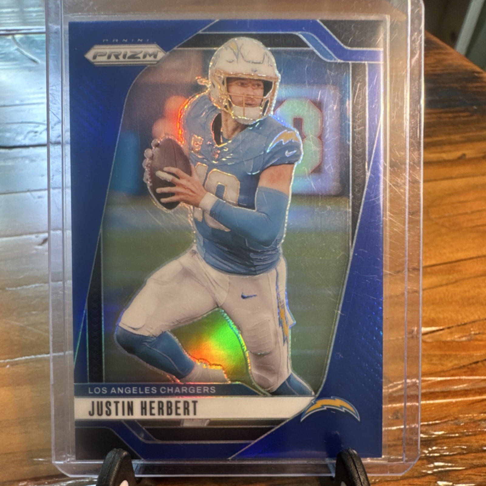 Panini 2024 Prizm Justin Herbert #157 Blue Prizm (SSP) Los Angeles Chargers