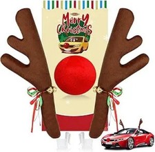 Reindeer Antlers for Cars, Car Decor with Jingle Bells  Nose for Car Window Roo