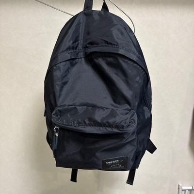 Diesel Men Simple Design Black Backpack Nylon Luxury Casual Italian Fashion Used