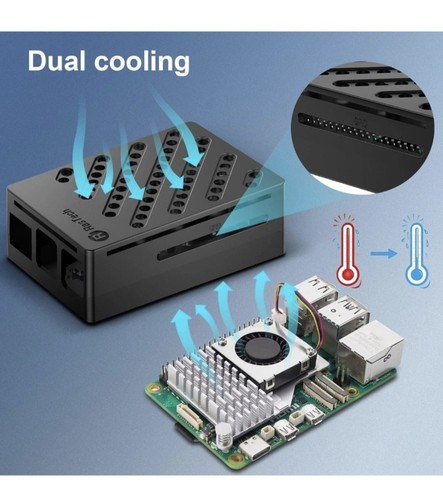 RasTech Raspberry Pi 5 16GB Kit 64GB Starter Kit W/Active Cooler Dual 4Kp60 NEW - Afbeelding 6 van 23