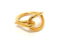 Hermes Jumbo Gold Metal Scarf Ring Accessory, Unisex, Fashion Jewelry