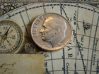1958 ROOSEVELT DIME. 90% SILVER LOW MINTAGE.