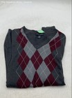 Banana Republic Mens Gray Red Silk Cashmere Argyle Vest Sweater Size Large — photo 5