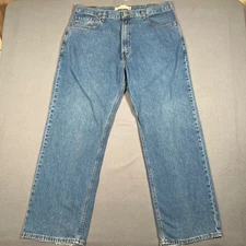 Levis Jeans Mens 38x32 Blue 569 Loose Straight Distressed Denim