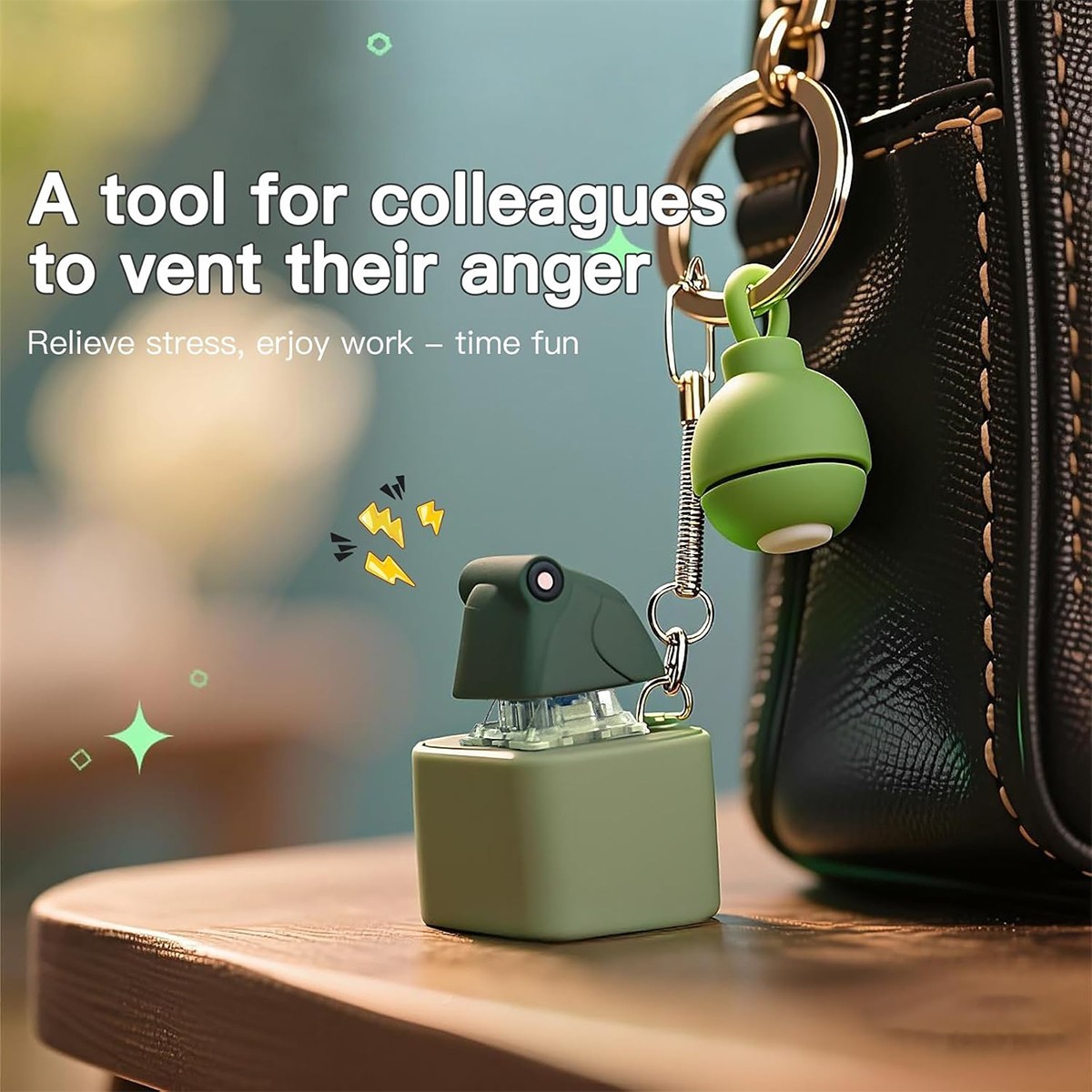 Halloween Rechargeable Frog Croaking Fidget Toy Key Button Fidget Keychain Gift