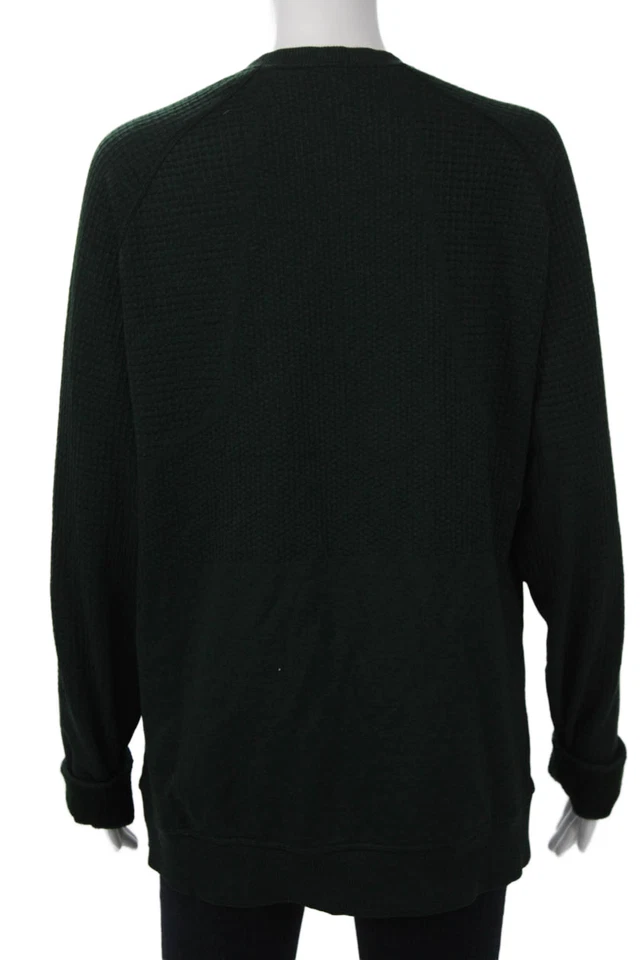 Lululemon Women Pullover Sweatshirt Green Cotton Crew Neck Long Sleeve Size 10 - Image 3 of 3