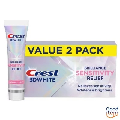 Crest 3DWhite Brilliance Sensitivity Relief Toothpaste - 3.9oz/2ct: Contains Flu