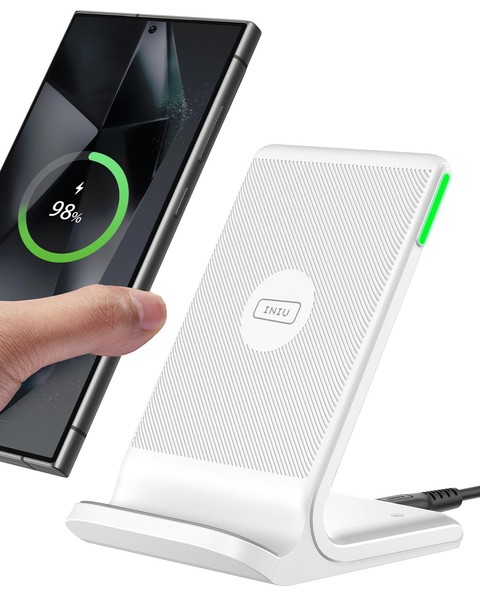Wireless Charger 15W Induktive Ladestation LED Schnellladen Schreibtisch-image