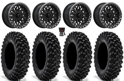 MSA Bolo Bdlk 15'' Wheels Blk +10mm 35''Warrior XT Sticky Tires Renegade Outlander