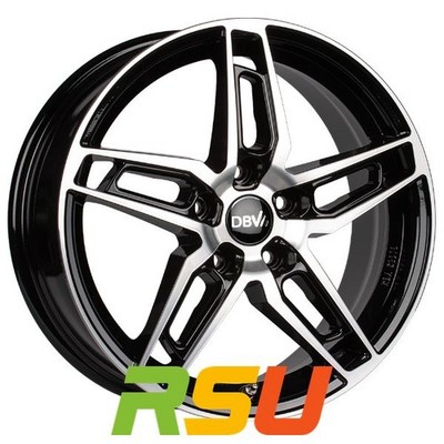 DBV 5DS 005 schwarz glänzend poliert 8x19'' ET35 LK5 112 ML 70.1 Alufelgen 19...