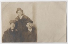 RPPC Humor Three Men w Cigars Penny Parlor Photo Card St. Paul MN 1907 Postcard