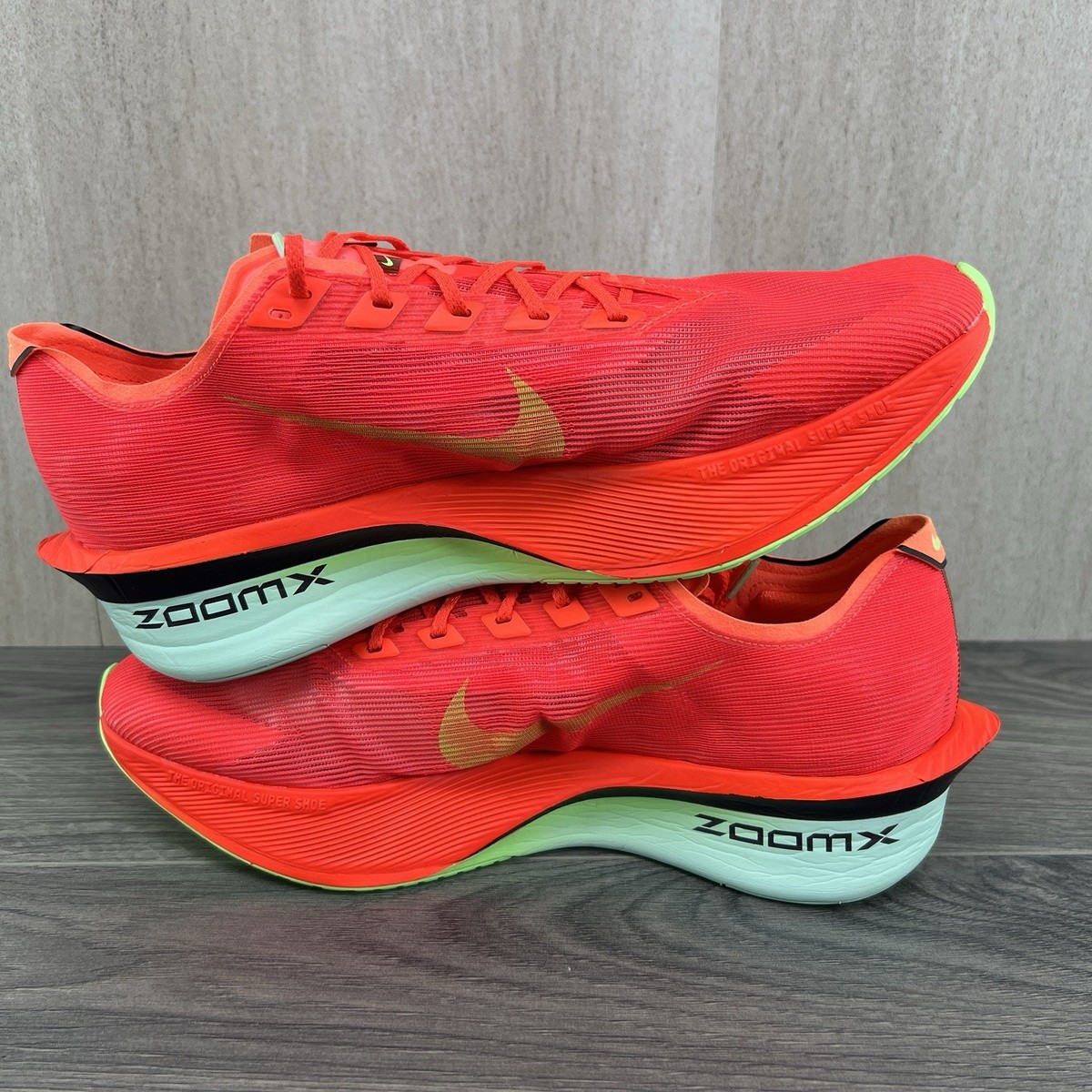 Nike Zoomx Vaporfly Next %4 Size 12 Mens Bright Crimson Lime 