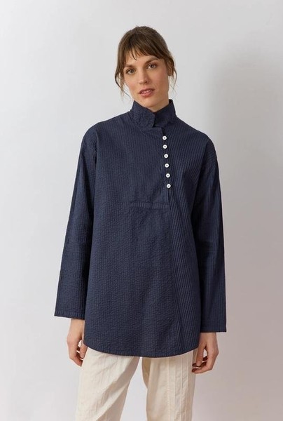Damen Issey Miyake Shirt Navy Baumwolle 38 / M / 46