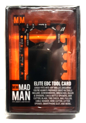 Mad Man 16-Function Card-Size Wallet Tool Screwdriver Can Bottle Opener Cutter