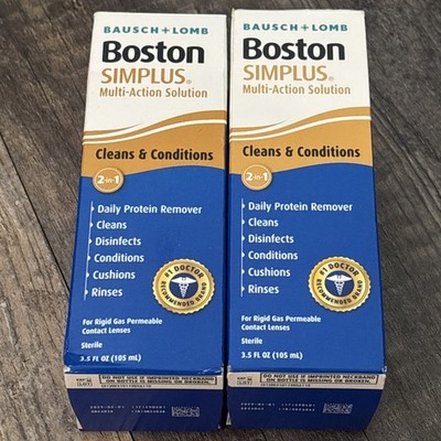 Boston Simplus Multi Action Contact Lens Solution 2 Boxes 1/2/2029 3.5 Fl Oz