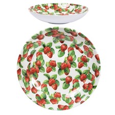 Strawberry Field Food Bowl Dinnerware Patterned Serving Dish Summer Fruit Design