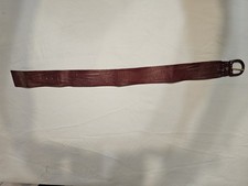 Vintage Maroon Etienne Aigner Leather Belt, 31" Long Maroon Buckle