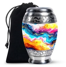 Magenta Abstract Large Cremains Urn For Ashes Adult Mother  Father 10 Inch 