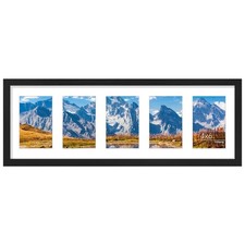 8x24 Collage Picture Frame, Displays 5Pcs 4x6 Pictures with Mat or 1Pcs 8x24 ...