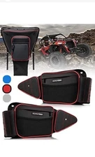 RZR Storage Door Bags 3 Set with Center Seat bag- with Knee Pad RED SET of 3