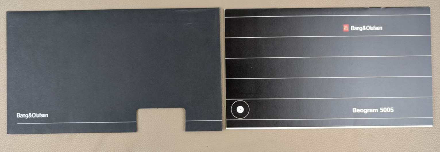 Bang & Olufsen Beogram 5005 Turntable Owners Manual D-2124