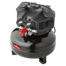 Hyper Tough Black 150 PSI Oil-Free Pancake Air Compressor 6 gal