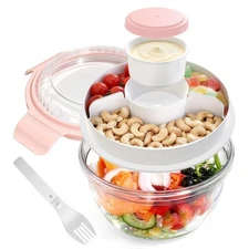 Clear Eco-friendly SK chemicals ECOZEN Salad Container, 33OZ Portable Plastic...